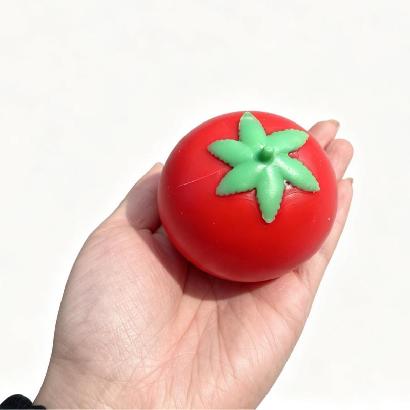 Fake Food Squishy Fluid Tomato Stress Relief Squeeze Toys Slow Rising Simulation Fruit Sensory Fidget Toy Anxiety Relief Gift