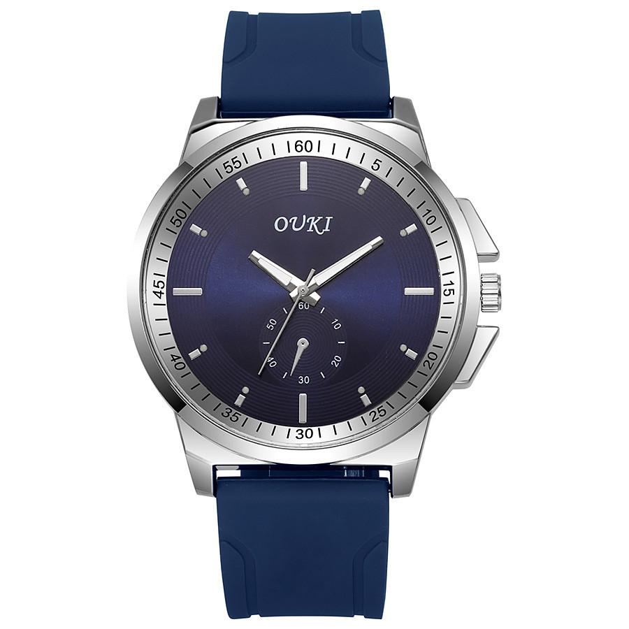 Ouki Heren Quartz Horloge Met Mineraal Glas Wijzerplaat Voor Modieuze Casual Kleding