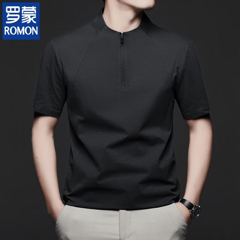 ROMON Men s Breathable Half-Zip Short Sleeve T-Shirt 3XL