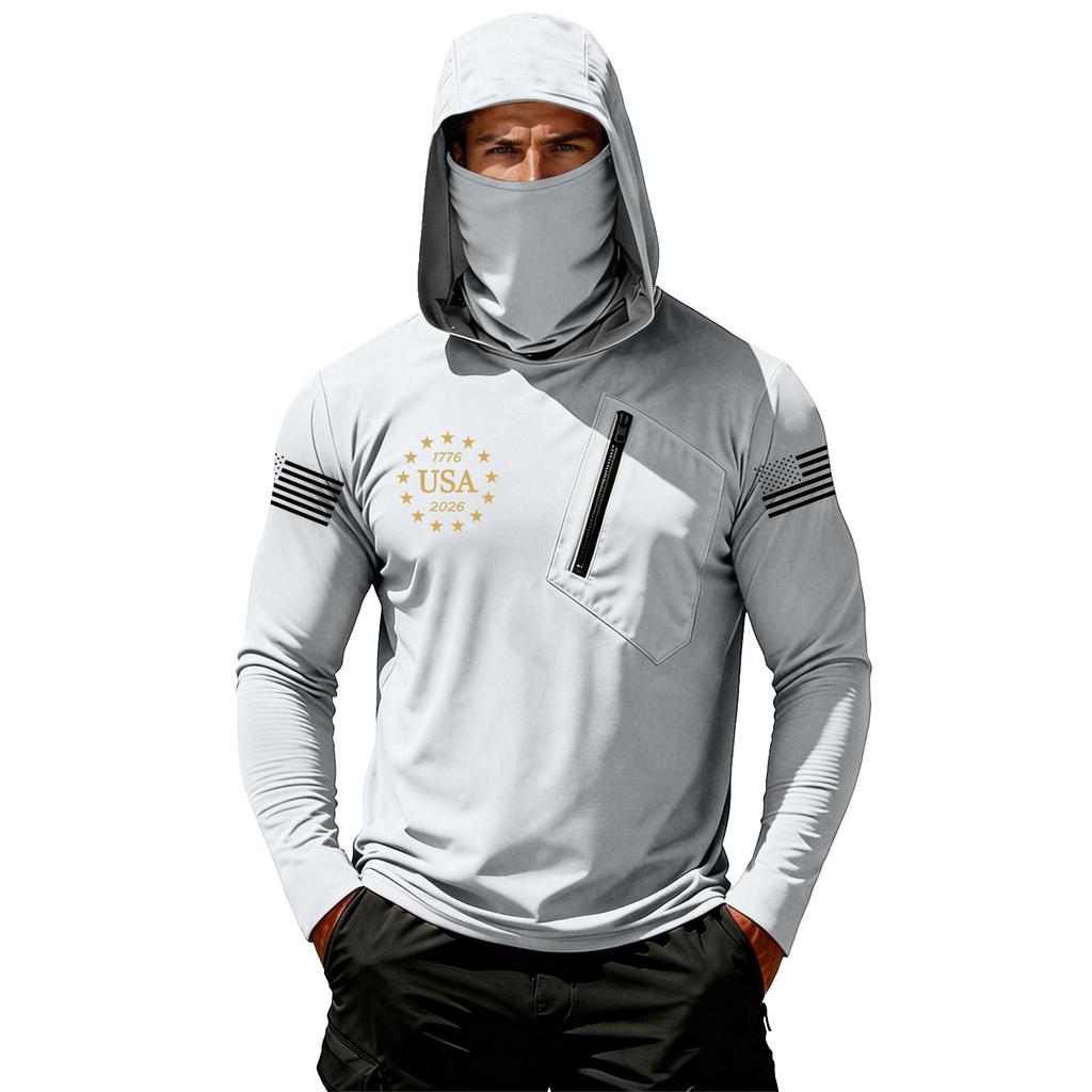 Herren Casual Kapuzen-Langarm-Sonnenschutz-Oberteil