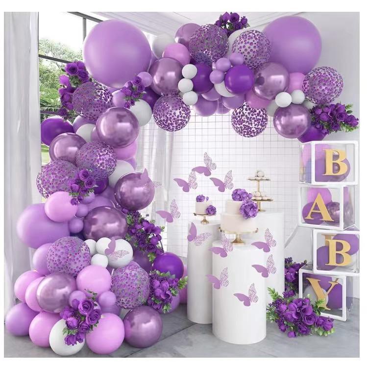 Stylish Birthday Party Purple Balloon Garland Decoration