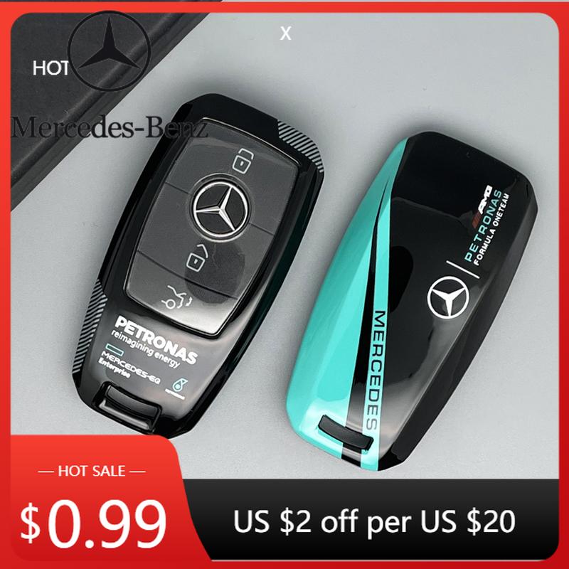 Hot Car Sticker Fashion Cool Track Style Car Key Case Cover Shell For Mercedes Benz A C E S G Class GLC CLE CLA GLB W177 W205 W2