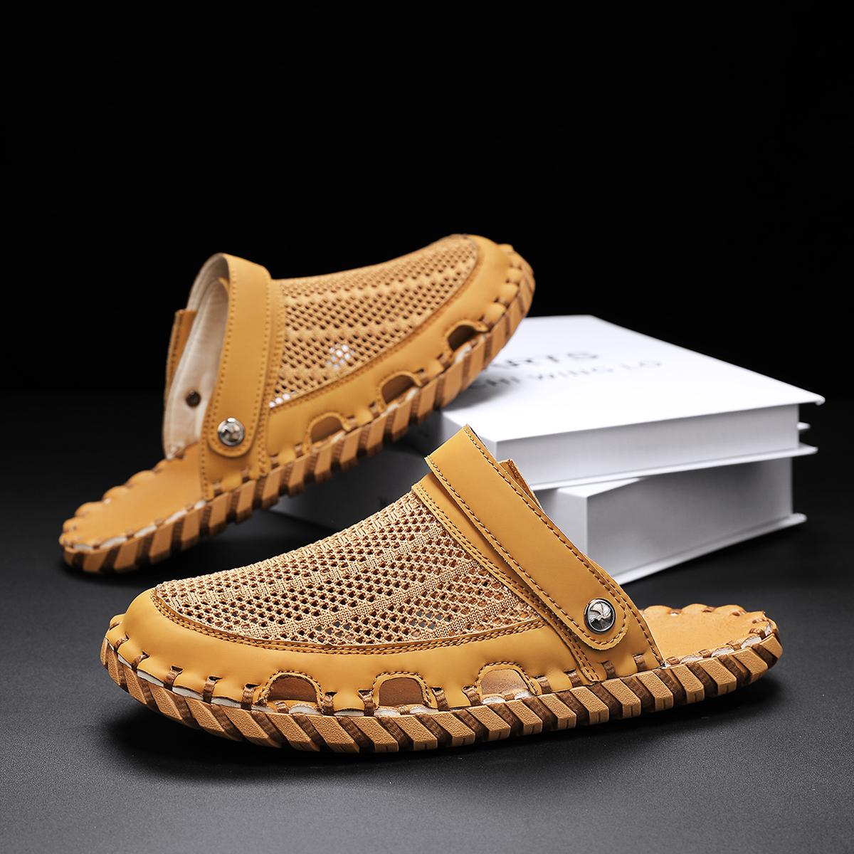 

Мужские сандалии летняя мужская обувь дышащая пляжная обувь для мужчин новые уличные тапочки мужские 44 оранжевый