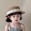 Summer Flower Lace Straw Hat French Children Sun Hat Fashion Baby Straw Caps  Outdoor