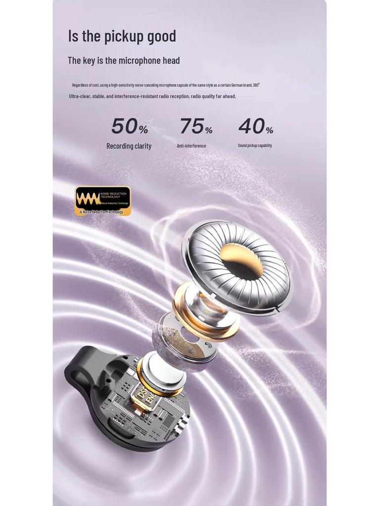 J33 Wireless Lavalier Microphone with Charging Case & AI Noise Reduction, Digital Display, Dual-Function Button.