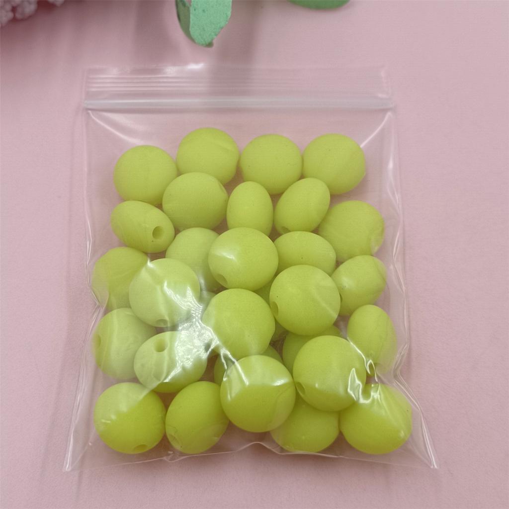 Hanmade Necklace Bracelet Flat Round Beads Jewelry Accessories Rubber Fashion Beaded Material Solid Color 30pcs DIY 12mm Handmade