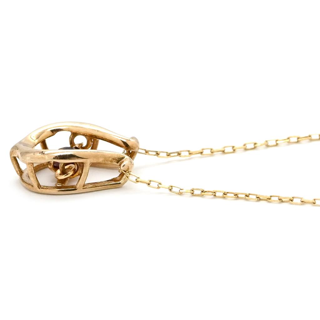 NON BRAND - Garnet U-shaped PendantNecklace K10/garnet Array