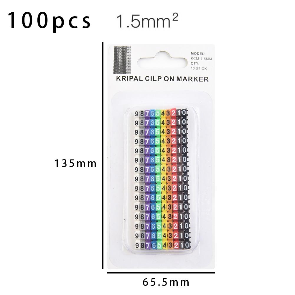 C-Type Wire Number Box Cable Markers Clip-on Design Colourful For Wire 1.5-6mm