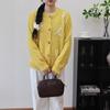 Crew Neck Loose Embroidered Knitted Cardigan Autumn and Winter New Soft Waxy Sweet Gentle Wind Sweater Jacket Women