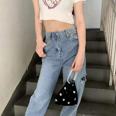 Herzförmige Metall-JK-Taillenkette für Damen, Modische und Vielseitige Taillengürtel-Dekoration für Kleider, Personalisierter Harajuku-Stil Kettenrock-Gurt
