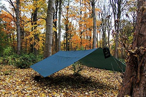 DD Hammocks Tarp, Forest Green [Direct from UK Manufacturer] with High-Strength Carabiners (Parallel Import) (4x4 Tarp)