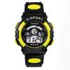 Mens Boys Digital LED Quartz Alarm Date Sports Wrist Watch Yellow
