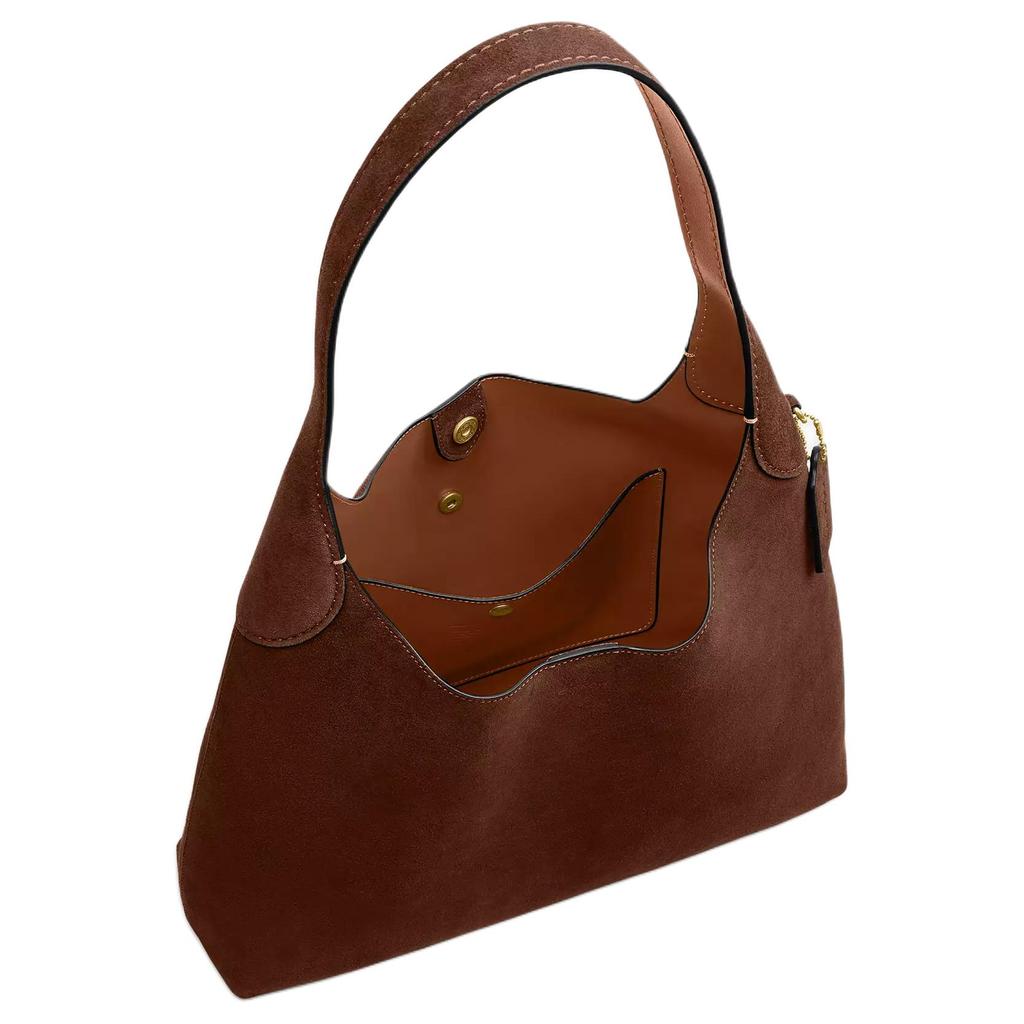 Coach Brooklyn 34 Gold Letter Embossed Leather Shoulder Bag Medium Women Shoulder Bag Warm-Brown CCU01-B4WBR