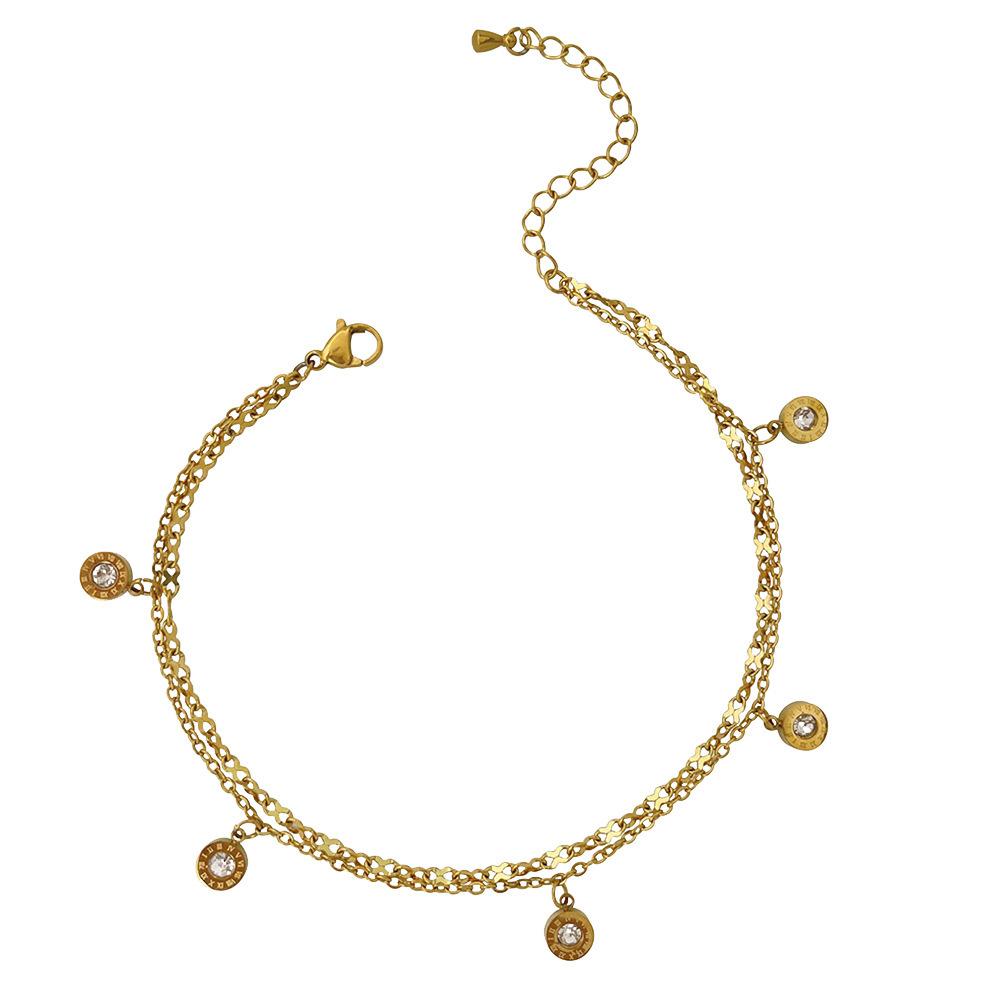 Women's Double Layer Anklet - Delicate Chain Bracelet for Daily Wear