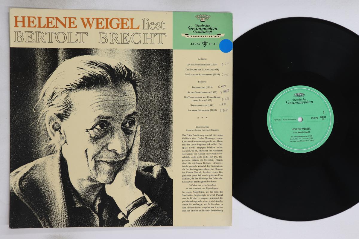 

LP Record BERTOLT BRECHT HELENE WEIGEL Helene Weigel Liest Bertolt Brecht 43075 DEUTSCHE GRAMM 1966 Germany Soundtracks Musicals Used