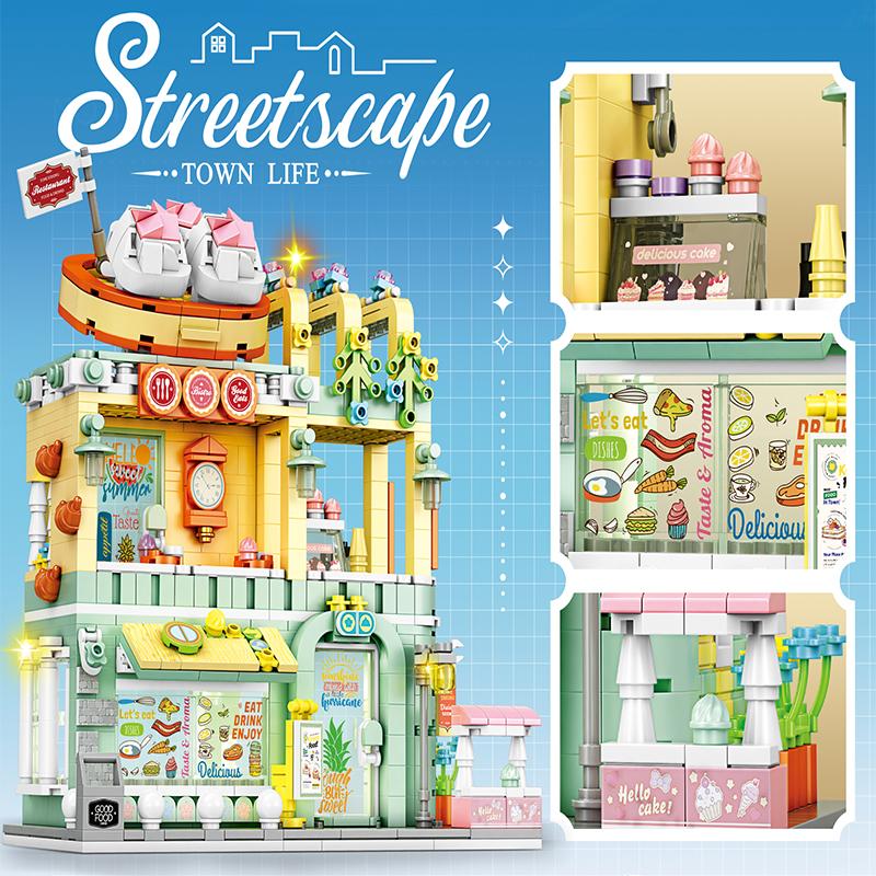 City Series Building Blocks Restaurant Model House Blocks Toy for Boys And Girls Christmas Gift Children's Plaything