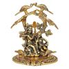 Metal Radha Krishna Idol Showpiece Figurine, Height 19 cm, Gold Antique Finish
