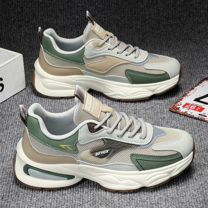 Herfst herenschoenen nieuw ademend mesh heren sportschoenen heren trend veelzijdig dikke zool antislip casual papa schoenen