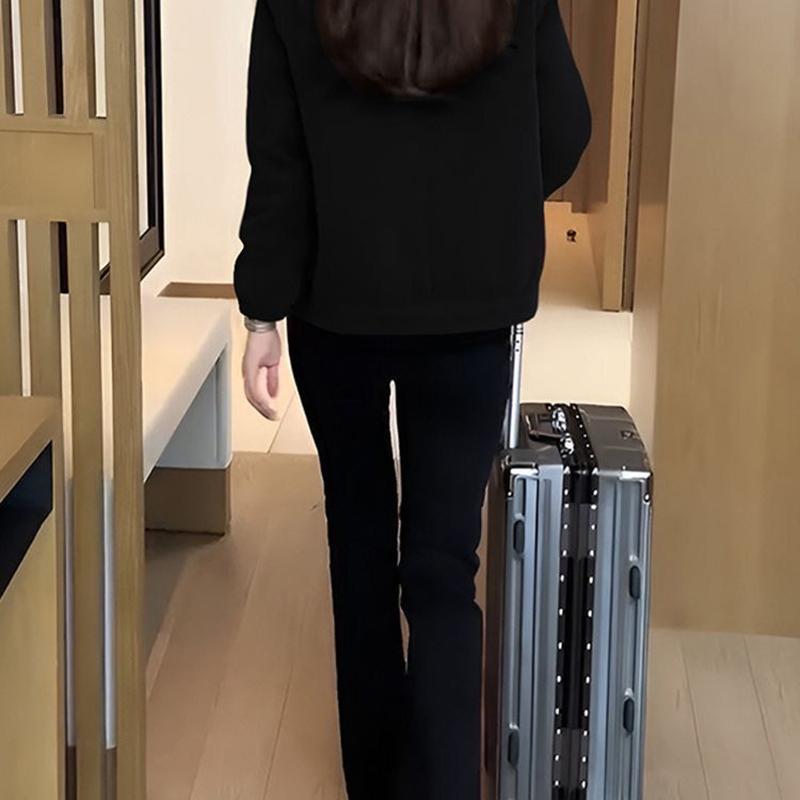 Dame Kordfløyelsjakke Vinter Fortykket Fleecefôret Løs Mote Slankende