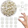 20 STUKS Plastic 3D Rozenvorm Knop Witte Imitatieparel Rozen Kralen Elegante Retro DIY Naaiben Accessoires Jurk Sieraden Maken ZYF