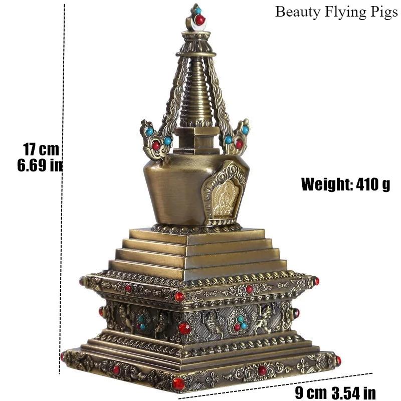 

1pc Chinese Style Metal Dagoba Ornaments Feng Shui Accessories Living Room Home Decorations Decorative Ornaments Dagoba