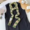 Design plush scarf striped thin strip scarf women's autumn and winter warm atmosphere decorative scarf