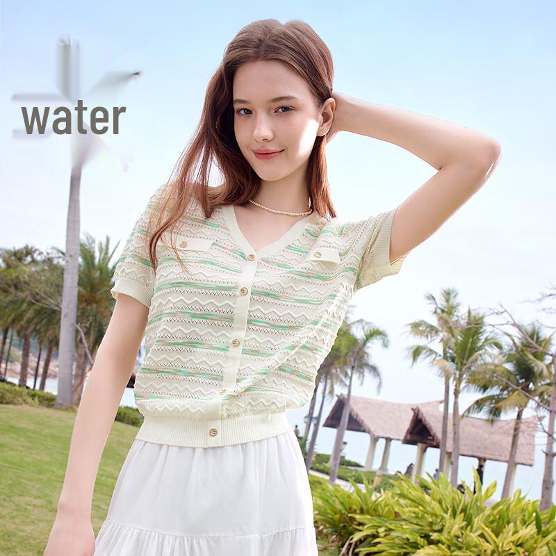 Betu Women's Summer V-Neck Striped Knit Top