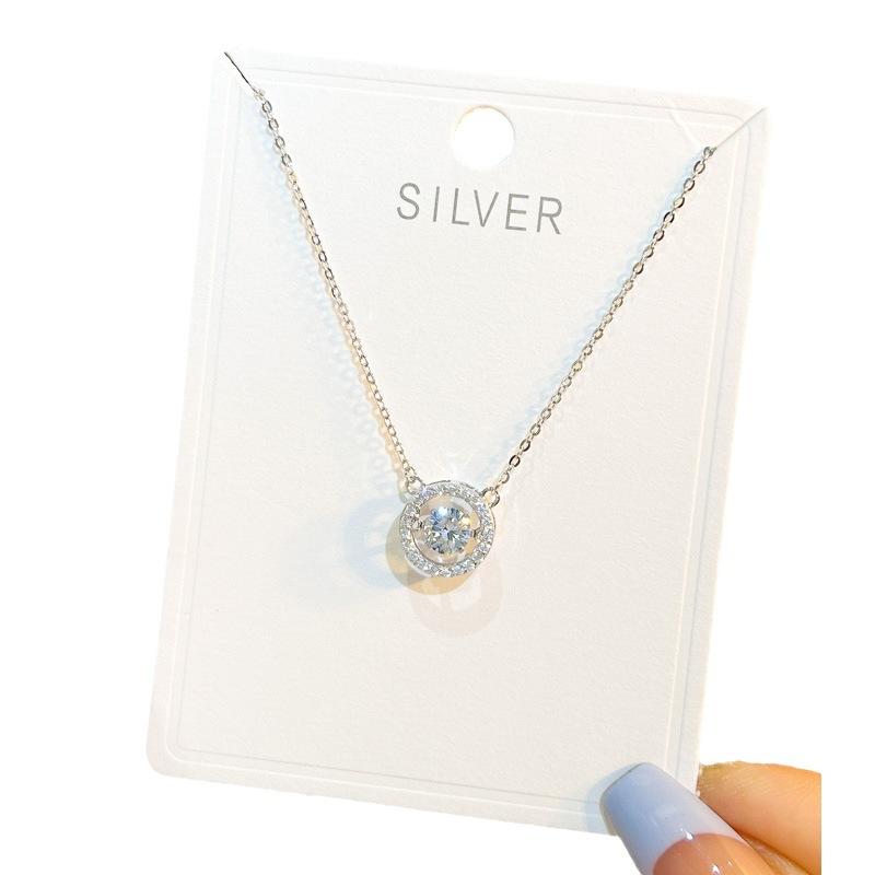S925 sterling silver necklace female jumping heart pendant simple clavicle chain