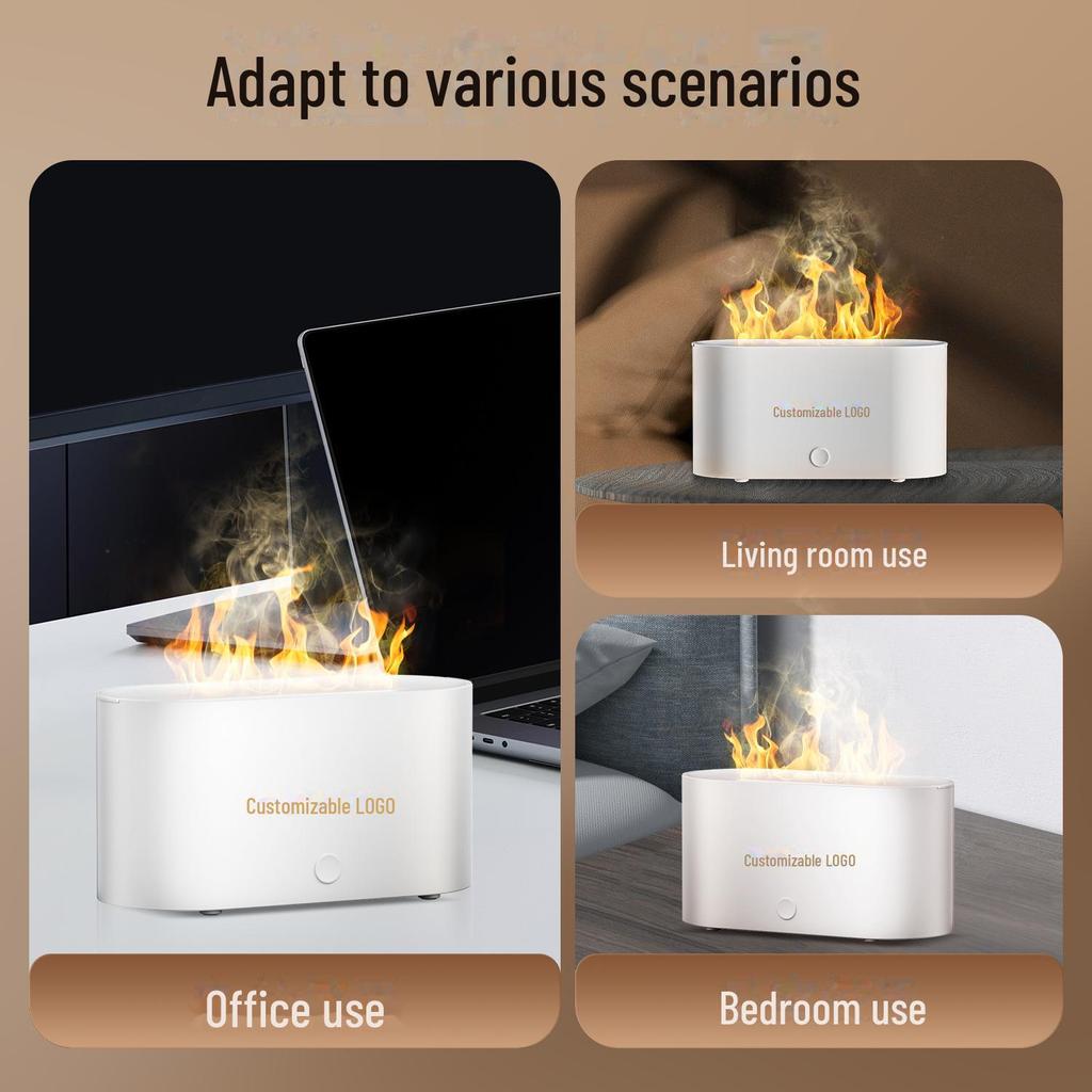 Colorful Atmosphere Aromatherapy Flame Humidifier for Home, Bedroom, Dorm, and Office