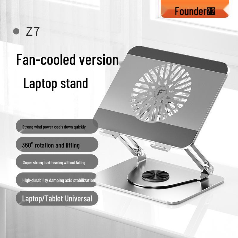 Multi-Functional Laptop Stand with 4-Port USB & Type-C Dock, 360° Swivel