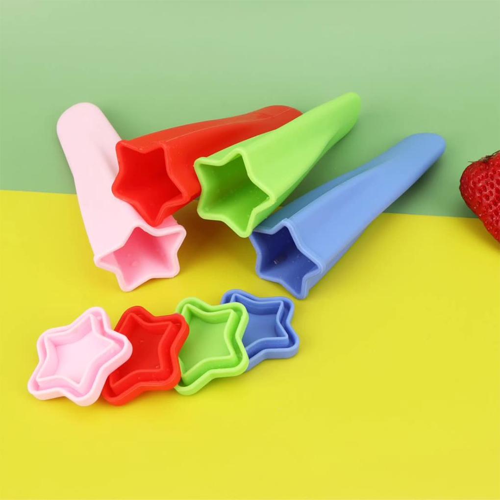 Ice Pop Mold Star Shape Tube Molds with Lids Leakproof Reusable Food Ice Cream Maker Fruit Mould Summer Kitchen Gadgets