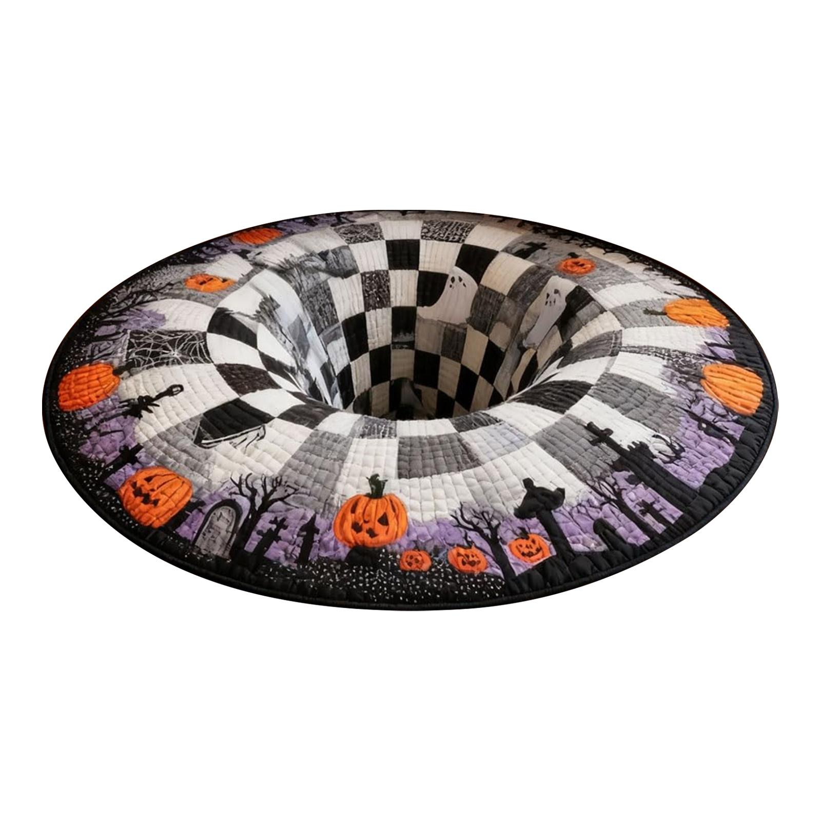 

Halloween Rug Doormat Lattice Non Rug With An Optical Rug With An Eerie Depth Design One Size