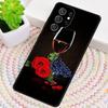 Custodia per Telefono in TPU con Disegno di Bicchiere di Vino Rosso Per Samsung Galaxy note 10 pro S26 S25 S24 S23 S22 Ultra Plus S21 FE S20 Copertura Antiurto