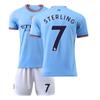 2022-23 Man City Domácí dres #17 De Bruyne #9 Haaland #47 Foden #7 Sterling Fotbalové dresy