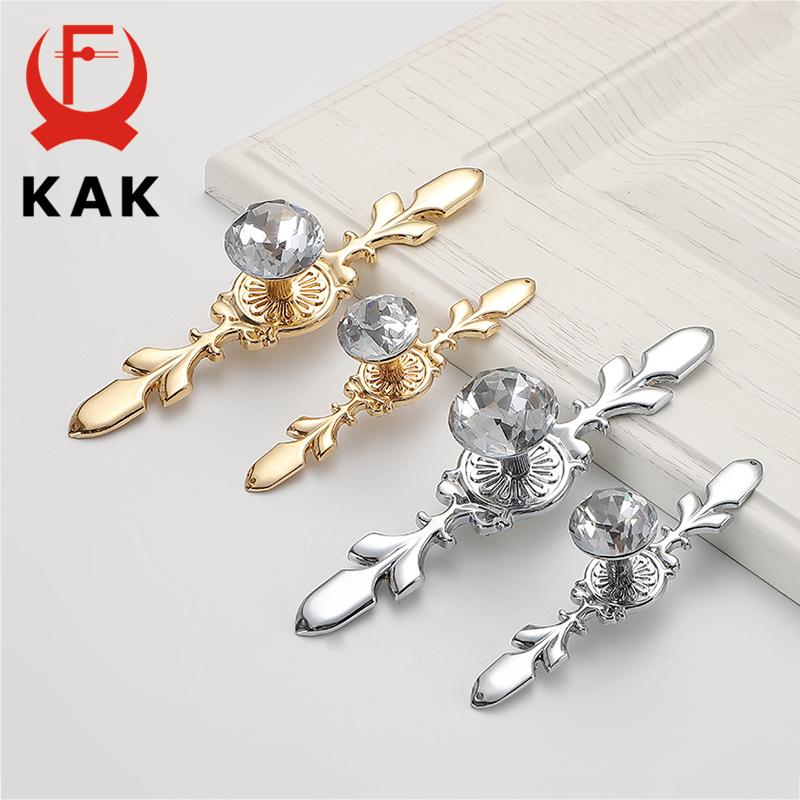 KAK Luxury Diamond Crystal Handles Shoebox Cabinet Handles Closet Door Drawer Knobs Wardrobe Pulls Pullers With Screws Hardware