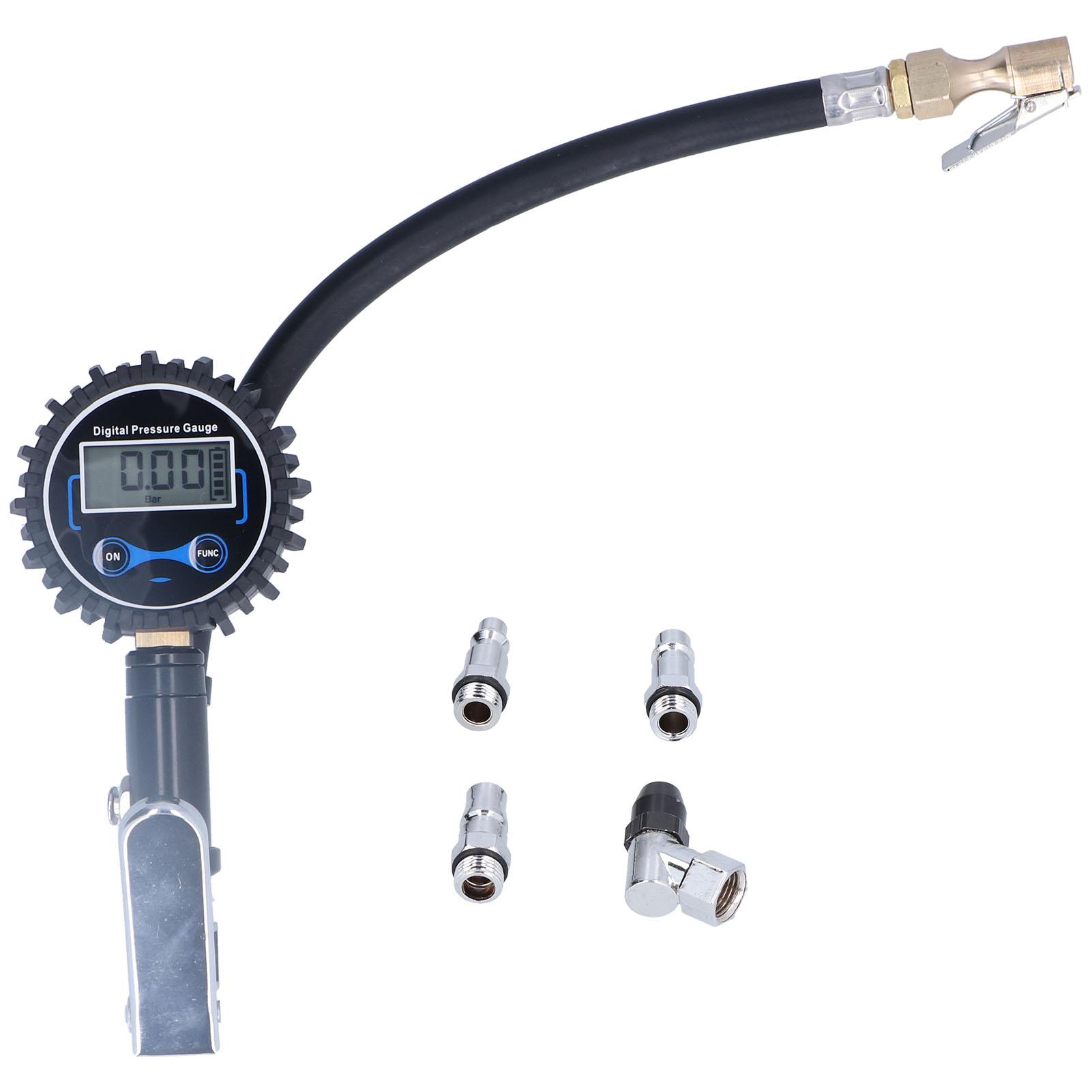 

200PSI 14BAR Tire Inflator Meter LCD Display Inflation Pressure Gauge with LED Light for Car Van