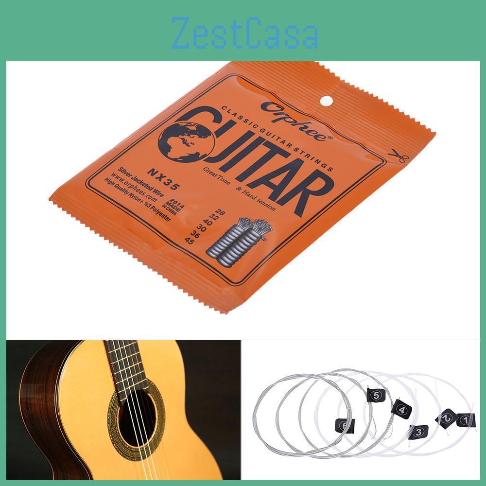 Nylon Classical Guitar Nx35 Orphee Strings 6pcs Full Set Replacement 028045 Nylon Hard Tension