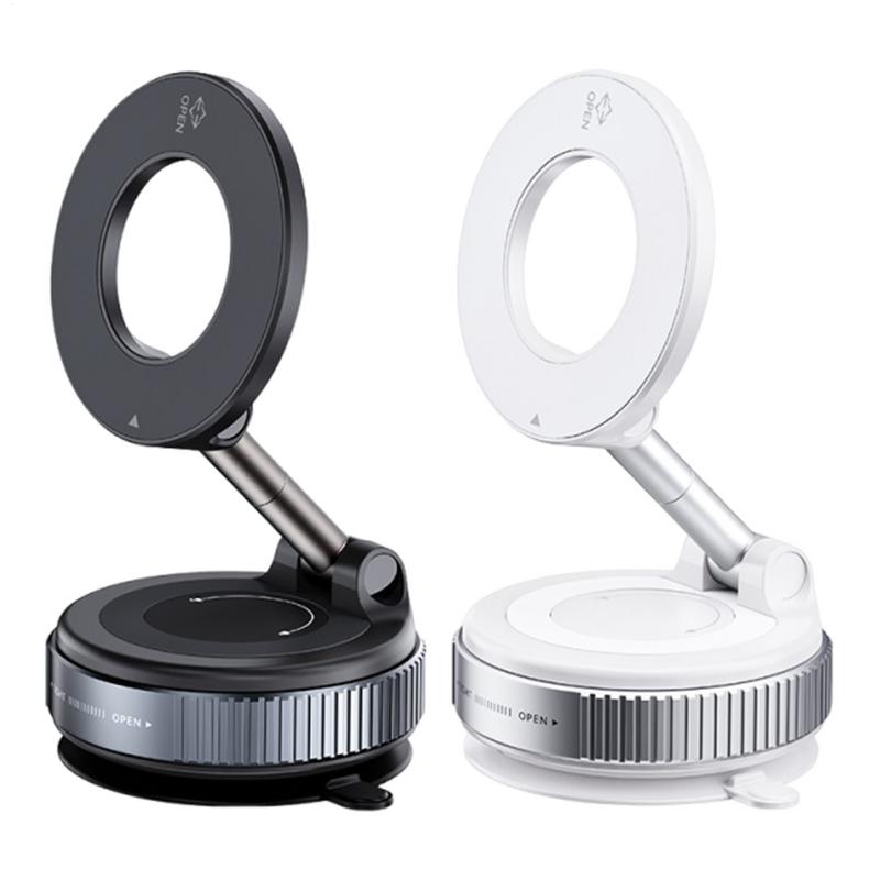 Vacuum Magnetic Phone Holder Car rotating Magnetic Suction cup Phone Bracket Adjustable cell phone Stand folding phone holder