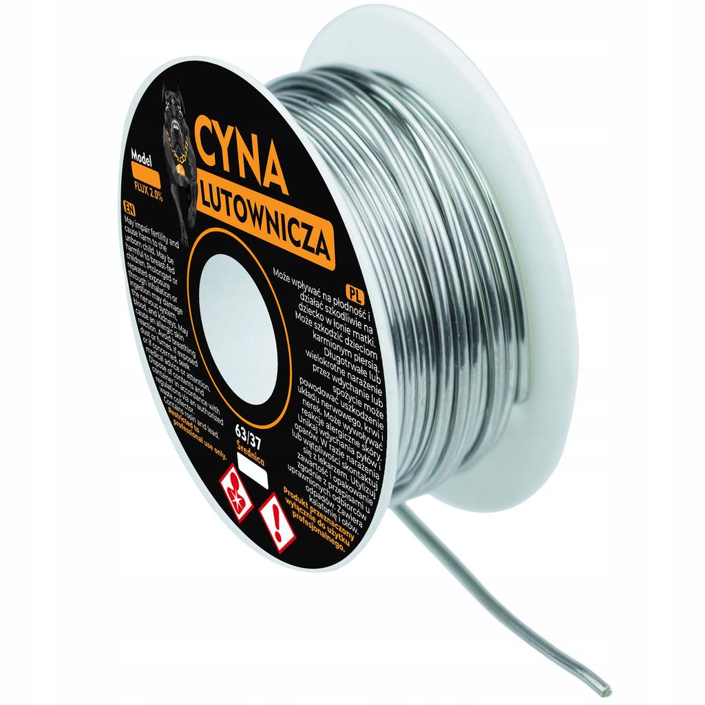 Rosfix Cyna Lutownicza Sn63Pb37 2 Mm 200g 2% Flux – Uniwersalne Zastosowanie W Elektronice | Niska Temperatura Topnienia | Szpula