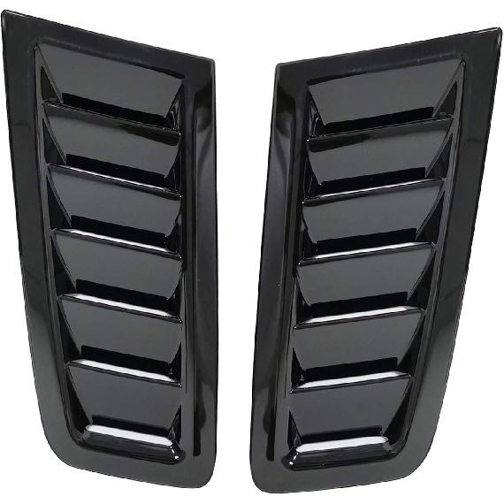 GSRECY Universal Hood Vent Scoop Kit Air Flow Intake Louvers Hood Trim Cover Compatible with Focus RS ST MK2 Style (Carbon Fiber Look)