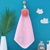 Big Goose Cute Coral Fleece Hanging Hand Towel for Kitchen & Bathroom