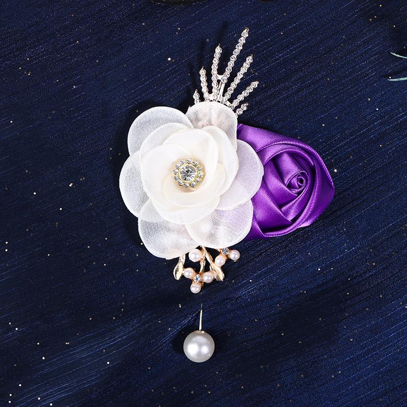 Seidenrosen-Anstecknadeln für Herren, Hochzeits-Bräutigam-Anstecker, Anzug-Corsage, Geschenk, Elegante Party-Abschlussball-Dekoration