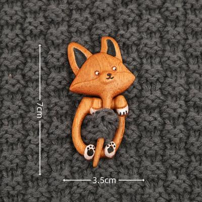 Wooden Animal Brooches, Fashion Collar Brooches, Safety Pins