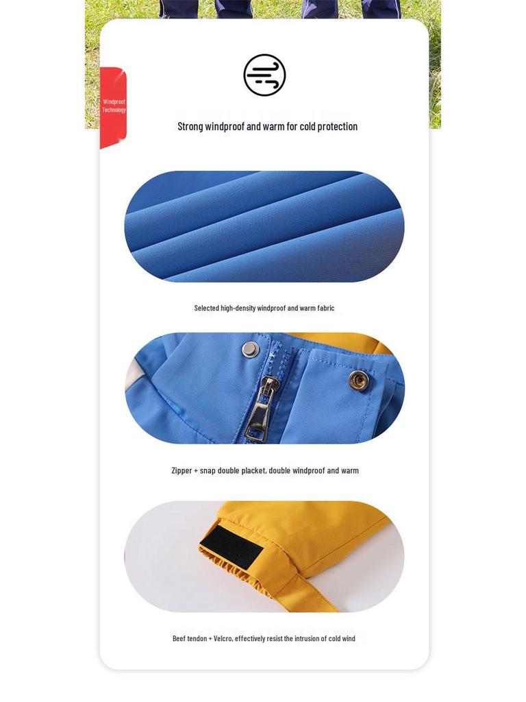 Children’s School Uniform Windbreaker Set for Spring and Autumn - Three-Piece Outfit for Kindergarten and Primary School