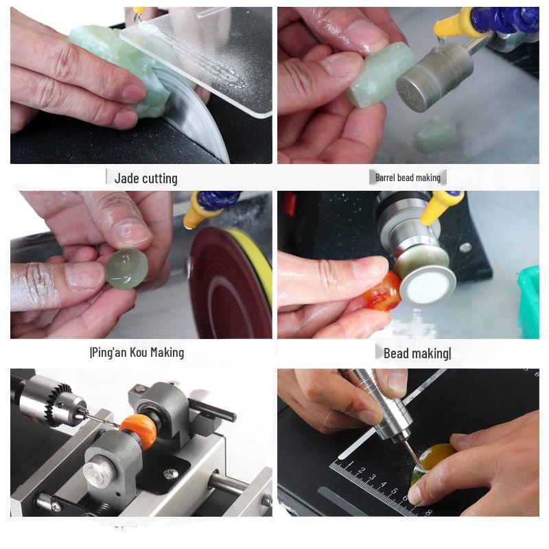 VDN1850W Jade Grinding & Cutting Machine: Multifunction Small Bench Grinder, Engraver, Table Saw, and Polisher.