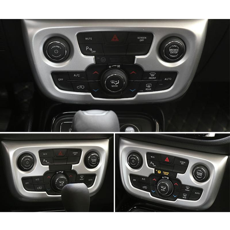 For Jeep Compass 2017 2018 2019 2020 ABS Chrome Interior Accessories Car Styling Air Conditioning Adjustment Switch Cover Trim