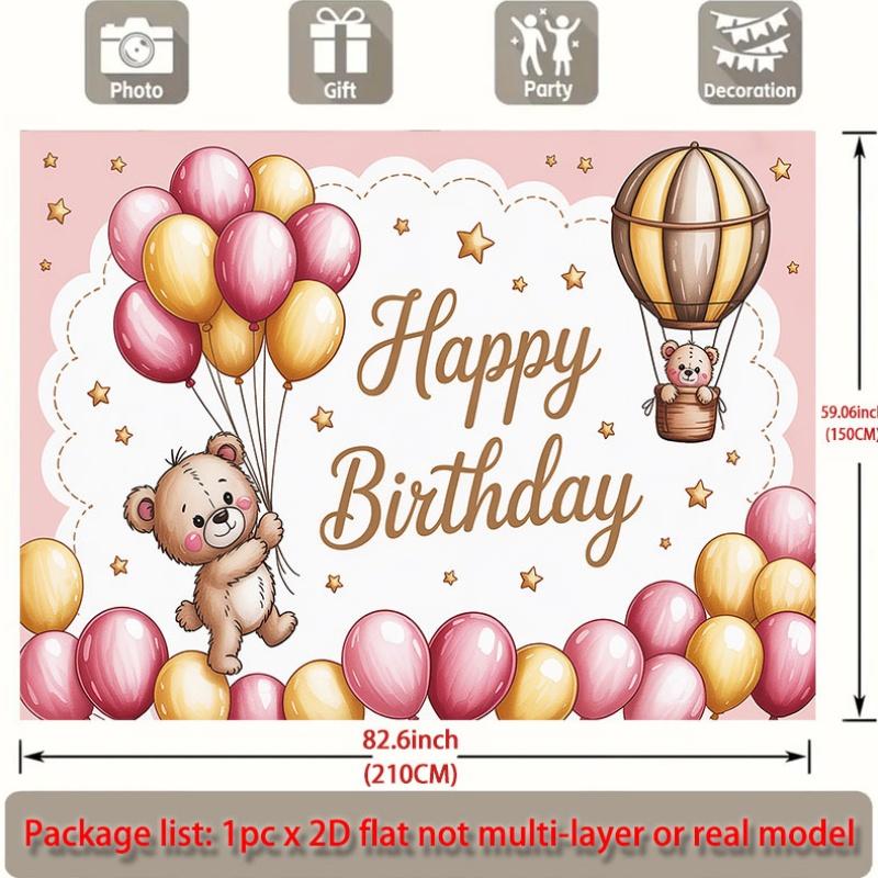 Party Backdrop Flat Bear Balloons Events Wedding Coming Ceremony Four Seasons Event Backdrop Decoration Front Door Decor