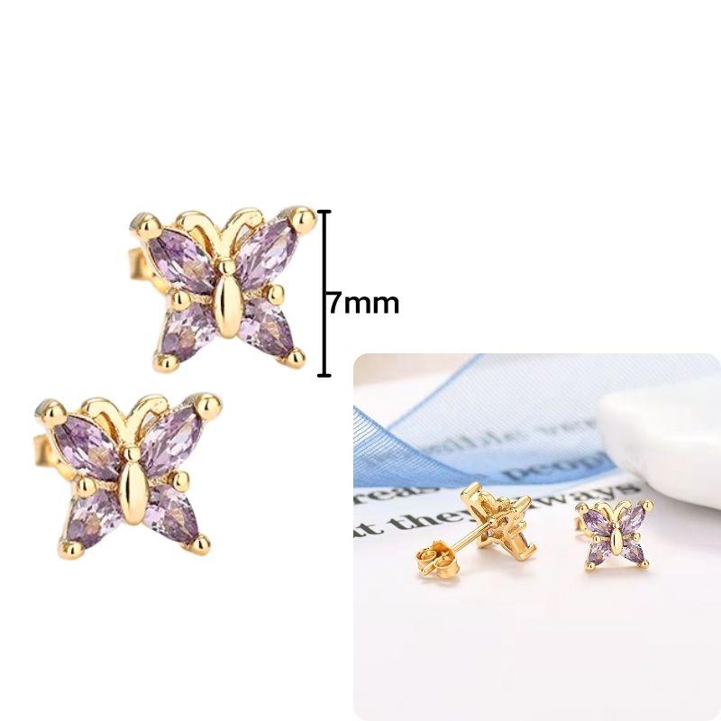 Damen 925 Silber Ohrstecker Lila Zirkon Ohrringe Creolen Lila Kristall Anhänger Ohrring Mode Hochzeits Schmuck