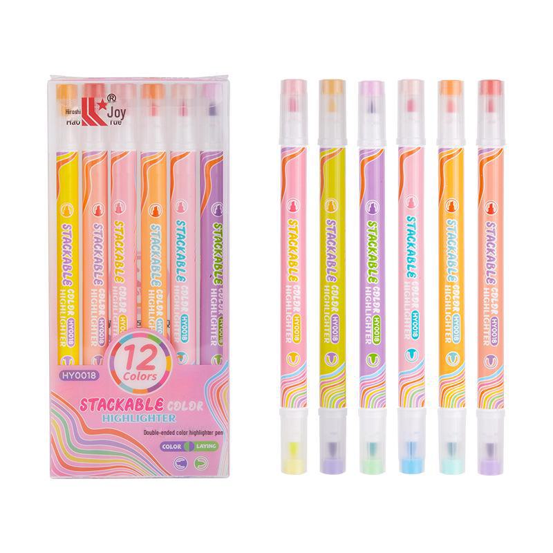 Dual-Tip Highlighter Pens for Students - Assorted Colors