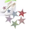 5pcs Iron-On Rhinestone Star Stickers Pentagram Shape Patches  For Clothes Decoration